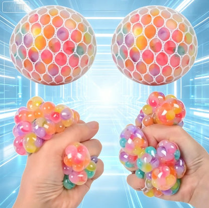 3D Rainbow Squishy Stress Ball - Sensory Fidget Toy for Anxiety Relief & Focus in Adults & Kids