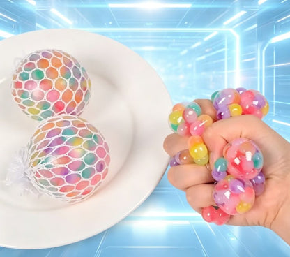 3D Rainbow Squishy Stress Ball - Sensory Fidget Toy for Anxiety Relief & Focus in Adults & Kids